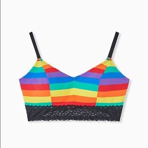 Rainbow stripe lightly padded bralette